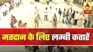 Saharanpur: People stand in long queue to cast their ballot