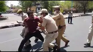 Police action in lockdown at jaipur