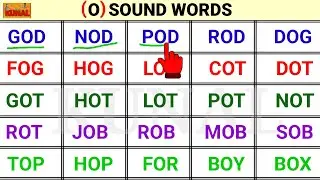 O sound words अंग्रेजी शब्द पढ़ना सीखें Vowel O pronunciation Three letter words