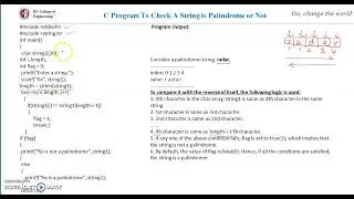 String Palindrome Program in C