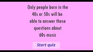 60s Music quiz