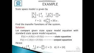Conversion of state variable models transfer function