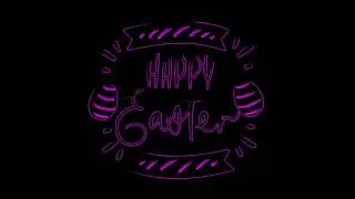 Happy Easter Neon Background Loop - Easter Egg Loop