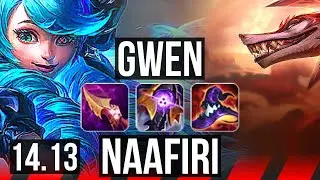 GWEN vs NAAFIRI (TOP) | 8 solo kills, 500+ games | NA Master | 14.13