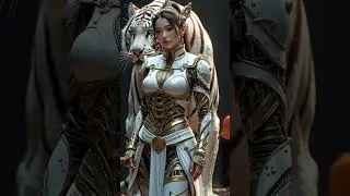 🐯✨ AI Girl with White Tiger &ndash; A Powerful Bond in Motion #animation #ai #shorts