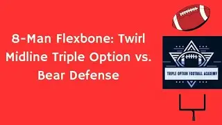 8-Man Flexbone: Twirl Midline Triple Option vs. Bear Defense