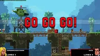 playing broforce with a friend