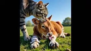 A Compassionate Cat Heals a Cow&rsquo;s Wound | Heartwarming Care Story#200k 🐈🐃🐄#animals #caw #18m #cat