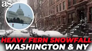 AMAZING FOOTAGE: WASHINGTON and NEW YORK buried in SNOW after FERN STORM