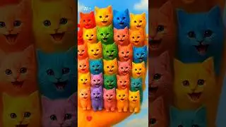 Rainbow Kittens 🌈🐱 The Cutest Colors of Happiness Ever! #CuteCats #ColorfulCats #KawaiiKittens
