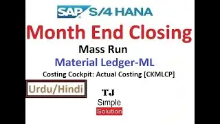 SAP-CO-MEC-11 - Material Ledger/Actual Costing | Month End Closing [CKMLCP] -SAP S/4 Hana-Urdu/Hindi