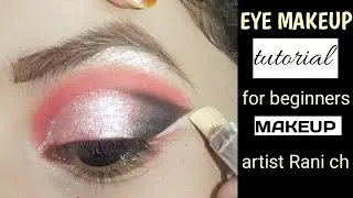 Red silver eyes makeup tutorial/cut crease eyes makeup/fyp /makeup artist Rani ch