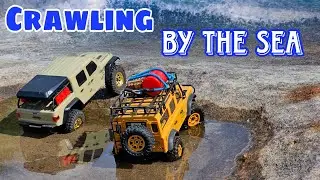 1/24 RC Rock Crawling Near Sea | FMS Defender & Axial Gladiator