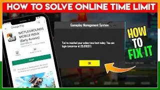 BGMI TIME LIMIT PROBLEM | YOU REACHED YOU ONLIN TIME LIMIT | BGMI LOGIN PROBLEM | BGMI TIER RESET