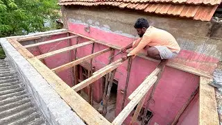 Roof Reinforced Technique of Old Kitchen Slab Formwork with Concrete|Roof Construction|Roof Concrete