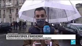 Coronavirus pandemic: French students protest university closures