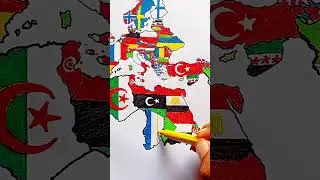 Draw Flag Map of Chad 🇹🇩 #chad