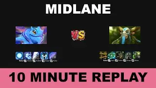 Puck vs Nature's Prophet | 10 minute Midlane replay | 7.39e Patch