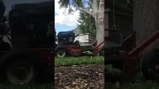 Ripping shit on a sulky, hitched to the Exmark Metro 36&rdquo; 5 speed mower