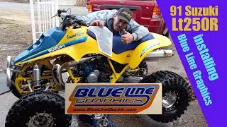 💯 🔥 Installing Blue Line Graphics. 91 Suzuki LT250R #suzuki #lt250r #250r