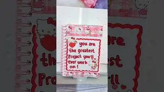 journaling with me - hello kitty red theme &hearts;️ #journal #sticker #asmr