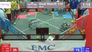 VEX Worlds 2016 - VRC High School - Math - Qual 114 (1750 127A) 156 vs 117 (255B 8615C)