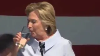 Hillary Clinton strange object in glass - health scandal