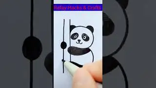 wonderful panda drawing trick | 2 minutes hacks and crafts