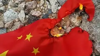 Burning Chinese National Flag