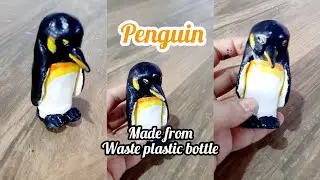 Penguin craft from plastic bottle | plastic bottle craft ideas #bestoutofwaste #easyartsncrazycrafts
