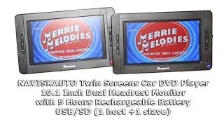 NAVISKAUTO Twin Screens Car DVD Player 10.1 Inch Dual Headrest Monitor
