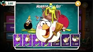Angry Birds 2 - Buying Horror Hats Set. Level up Slingshot