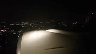 Thai Airways Boeing 777-300ER night landing at Heathrow