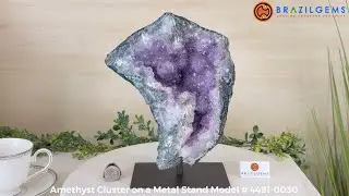 Model # 4491-0030 Amethyst Cluster on a Stand by BrazilGems.com 🏷 FOR SALE🛍🛒Shop Now 
