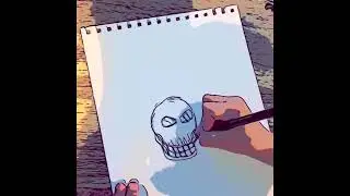 How to draw a skull and crossbones ☠️