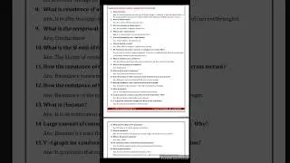 VIVA QUESTIONS FOR RESISTANCE OF WIRE