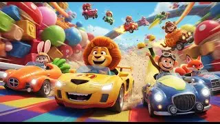 Fast Car Racing Song | Upbeat Music for Kids | Rhymes by AI Fun Racing Song