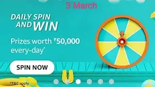 Amazon Daily Spin And Win Quiz Answers Today | 3 March 2022 | Daily QuizTime