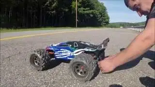 E-Revo brush-less edition - RC Car speed runs with 4s 6s 19/65 and 19/54 gearing