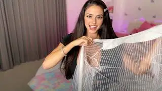 4K blue transparent lingerie try on Haul | wet vs dry dress review | Summer Micro Bikini Trend 2026