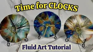Clocks Sell! Fluid Art Tutorial, Bloom Technique #acrylicpainting #fluidart