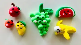 How to make fruit #smilies with polymer clay #clayfruit #clayvideo #claytutorial | #clayfruit #emoji