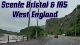 4K UHD Rainy Day Scenic Tour Bristol & M5 towards West England UK | Non Walking Tours