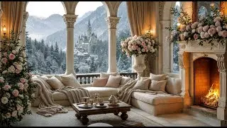 Snowfall by the Fireplace ❄📚 Cozy Winter Cabin & Forest Ambience for Reading, Calm & Deep Sleep