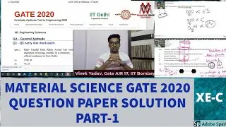 Material Science GATE XE-C Previous Year Question Paper 2020 Solution Part-1 | Engineering Sciences