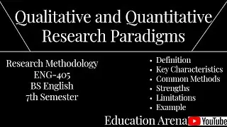 Qualitative and Quantitative Research Paradigms | Research Methodology | ENG-405 | 7th Semester