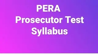 PPSC PERA Prosecutor test pattern syllabus 