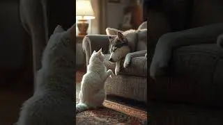 🐈🤍🐕🛋️Just checkingif you&rsquo;re still there #ai #cat#dog  #cute#family #daily