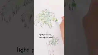 How to Draw Palm Tree with Marker and Pen