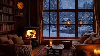 Cozy Winter Jazz by the Fireplace ❄️ Warm Cabin Ambience for Relax, Work & Sleep